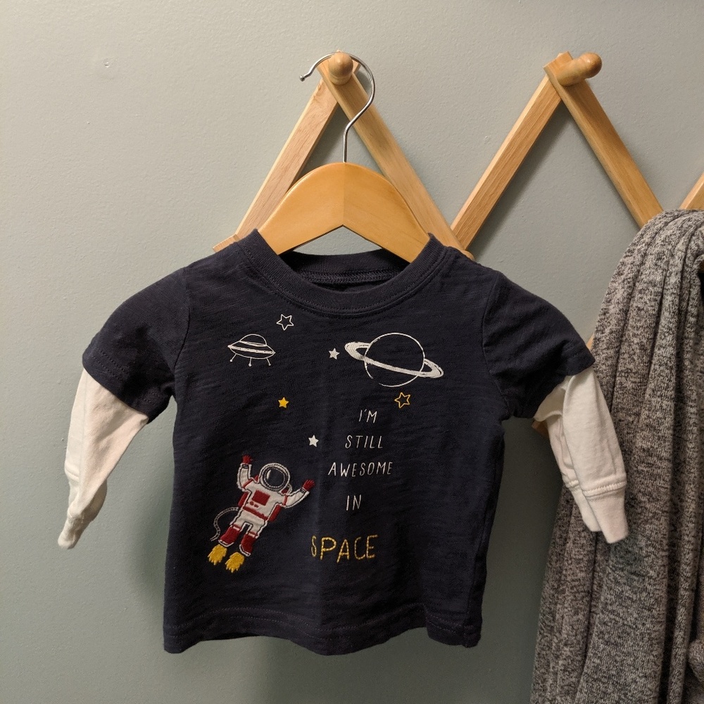 Long Sleeve T Shirt Astronaut Space